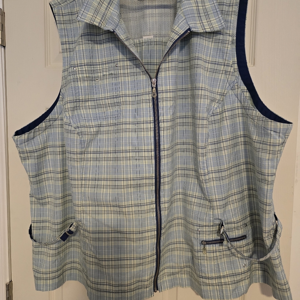 Plaid Zip-Up Vest